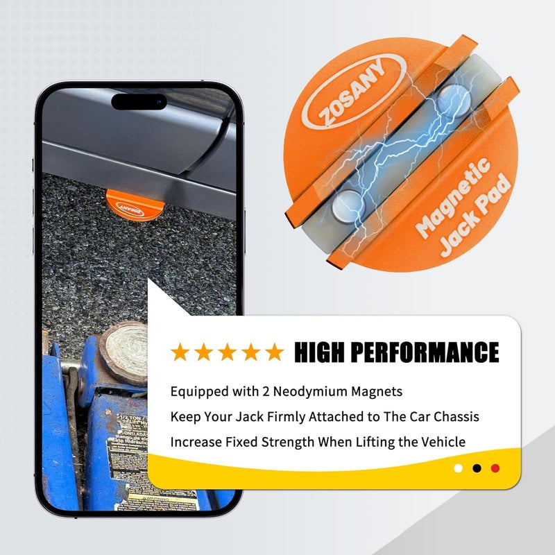 ZOSANY Universal Magnetic Jack Pad, Pinch Weld Jack Adapter with Large Slotted, Aluminum Grooved Pinch Weld Frame Rail Adapter (4PCS) - Image 4